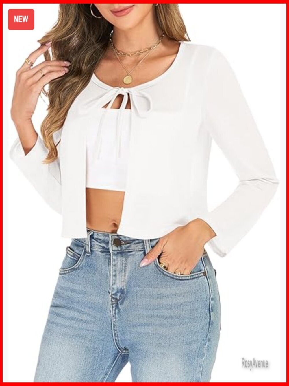 Tie Front Long Sleeve Cropped Cardigan Bolero Shrug